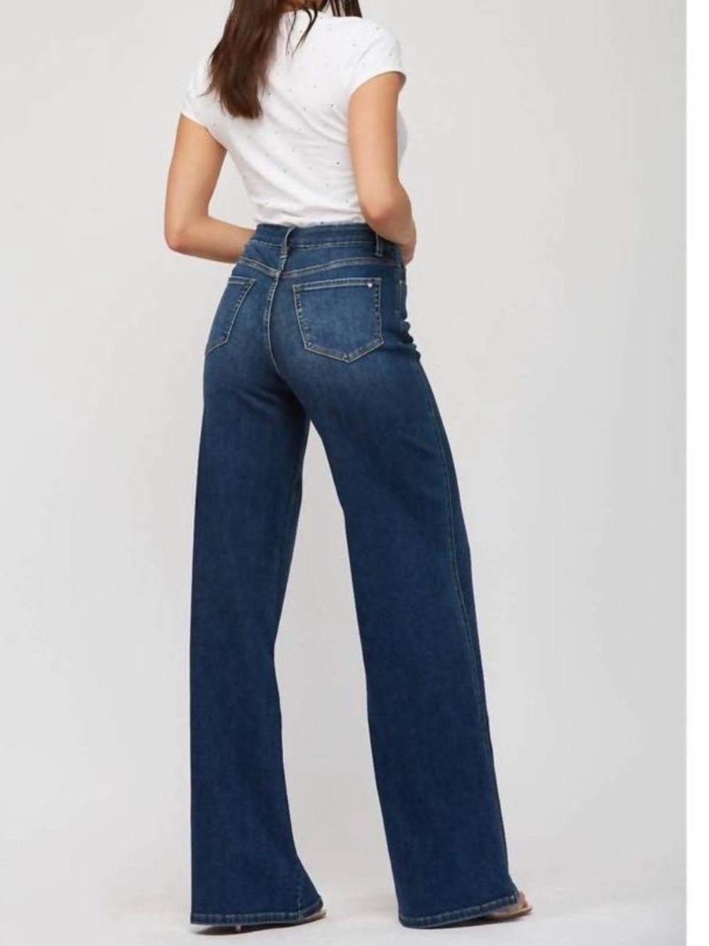 High-Rise Wide Leg Jeans in Dark Blue size 29